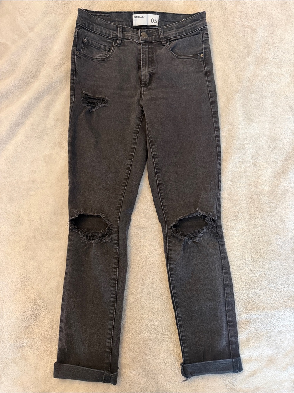 Garage Black Distressed Skinny Jeans